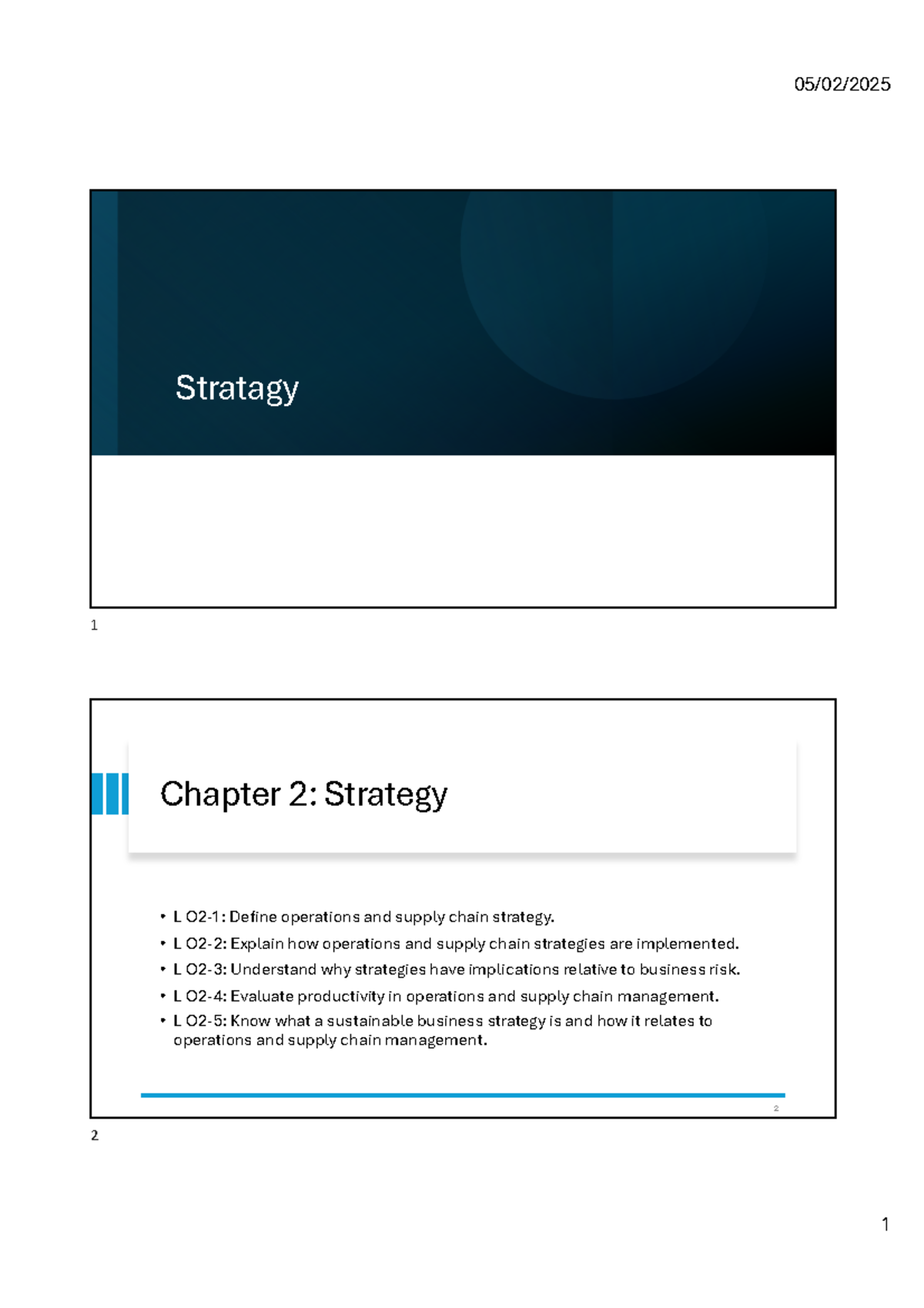 OPSM Ch 2 F1 - MATERIALS - Stratagy 1 Chapter 2: Strategy L O2-1 ...