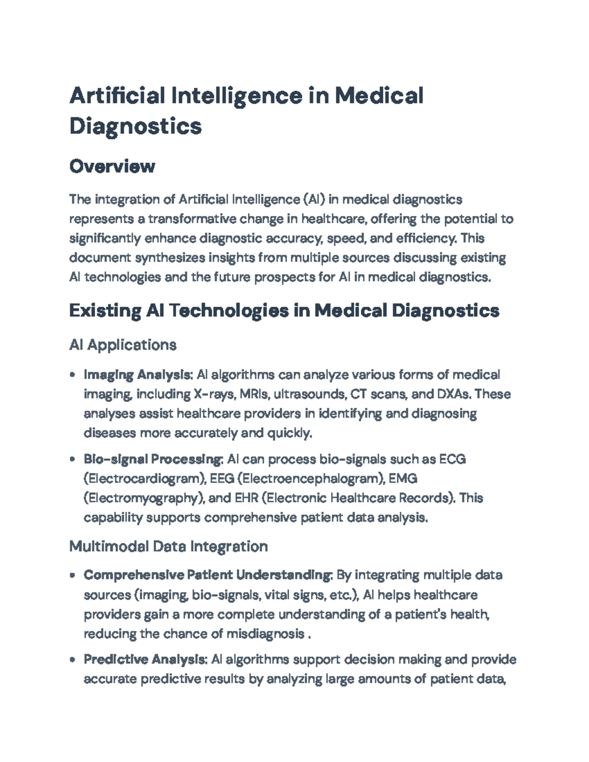 AI in Medical Diagnostics: Current Technologies and Future Prospects ...