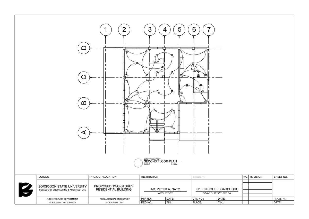 BUILDIG TECHNOLOGY - 2 PB 1 2 3 4 5 6 7 B C D A SECOND FLOOR PLAN ...