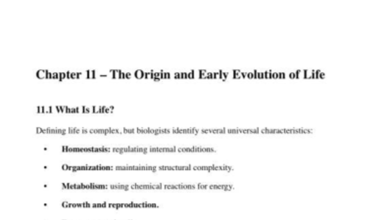 Chapter 11: The Origin and Early Evolution of Life - Photo Evolution ...