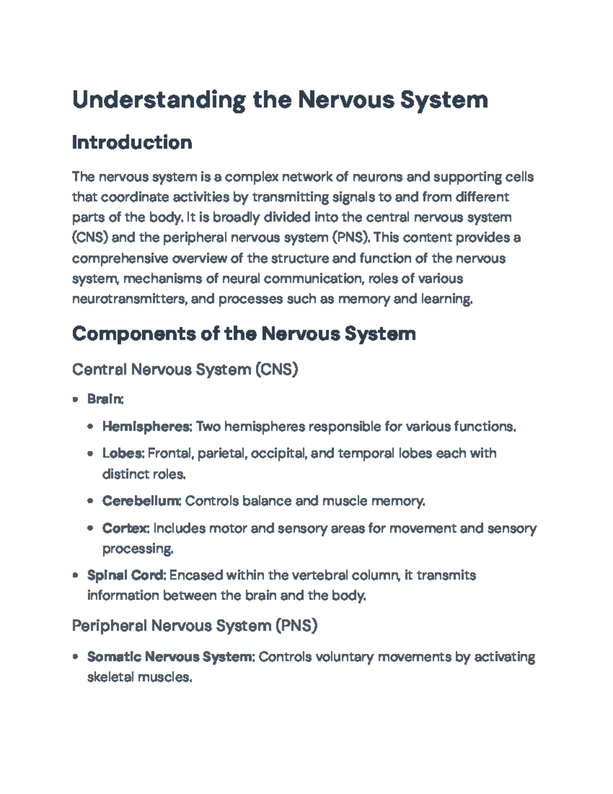 Nervous System Overview: Structure, Functions & Neural Communication ...