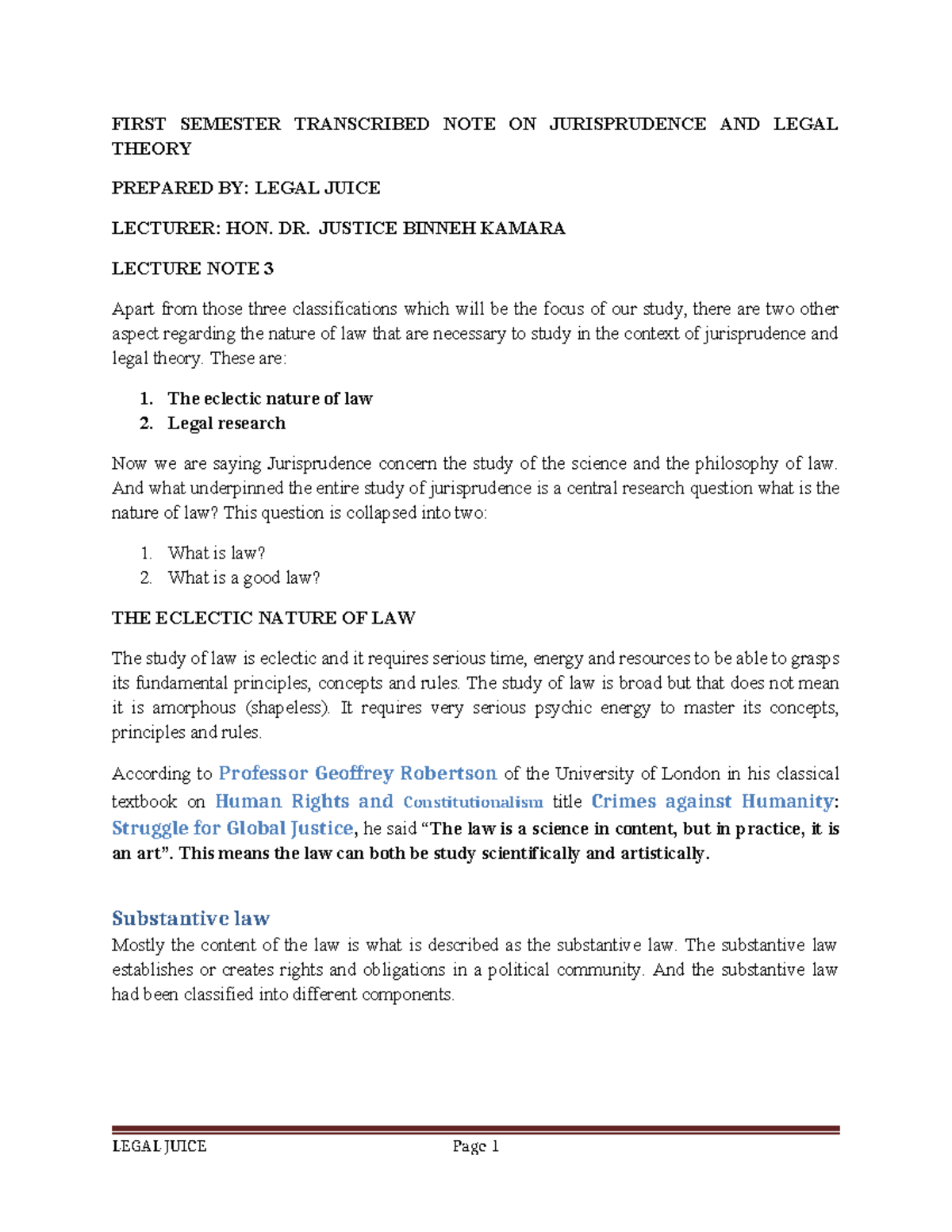 JUR 101: Final Exam Notes on Jurisprudence & Legal Theory - Studocu