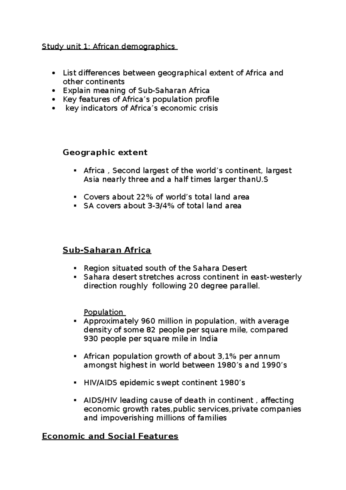 Study Unit 2: Academic Interest in African Politics - Studocu
