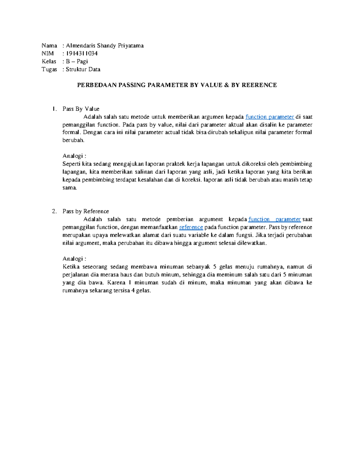Perbedaan Passing Parameter: By Value vs By Reference - Tugas Struktur ...