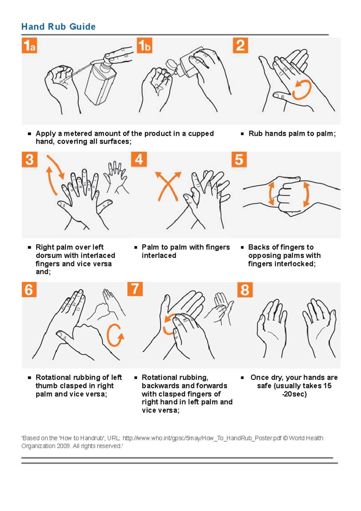 Hand Hygiene Nursing:Midwifery Module - Hand Rub Guide Apply a metered ...