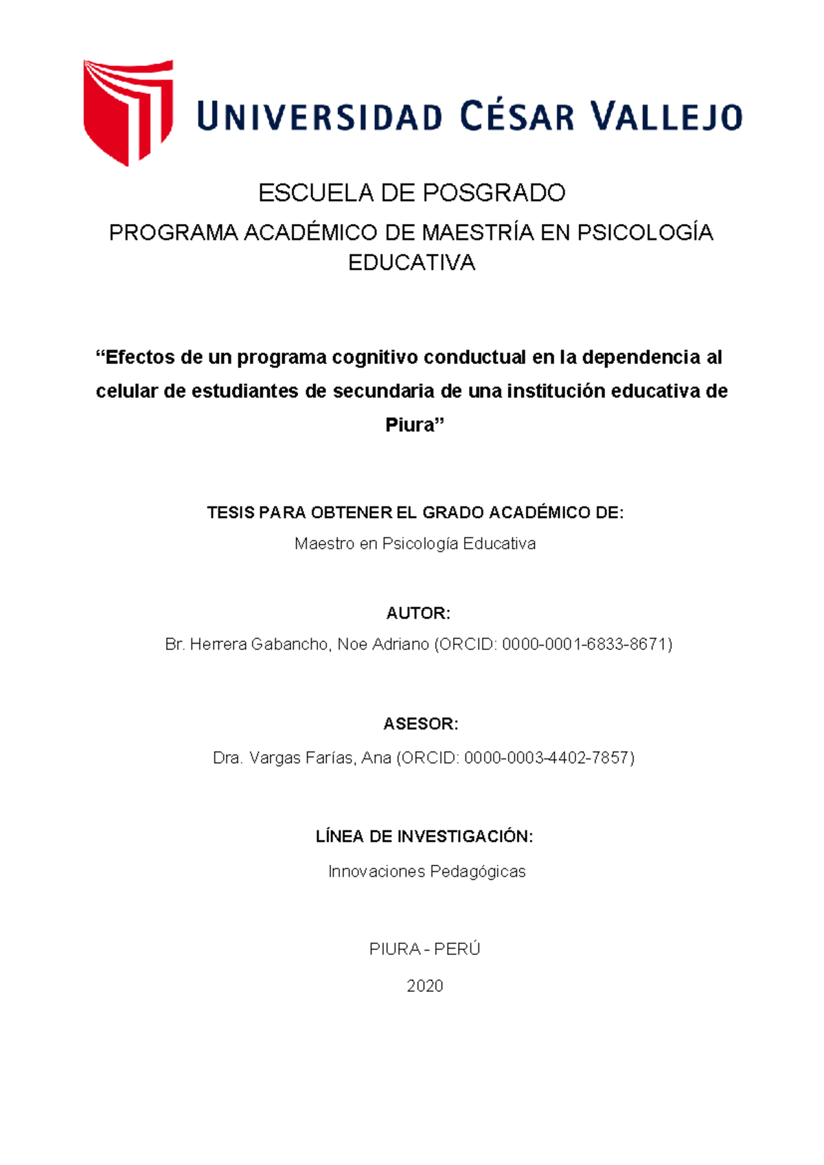 Efectos del Programa Cognitivo Conductual en la Dependencia al Celular ...