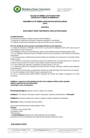 C5 CDI 101 - Chapter 5B - Lessons in CDI 101 - Fundamentals of Criminal ...