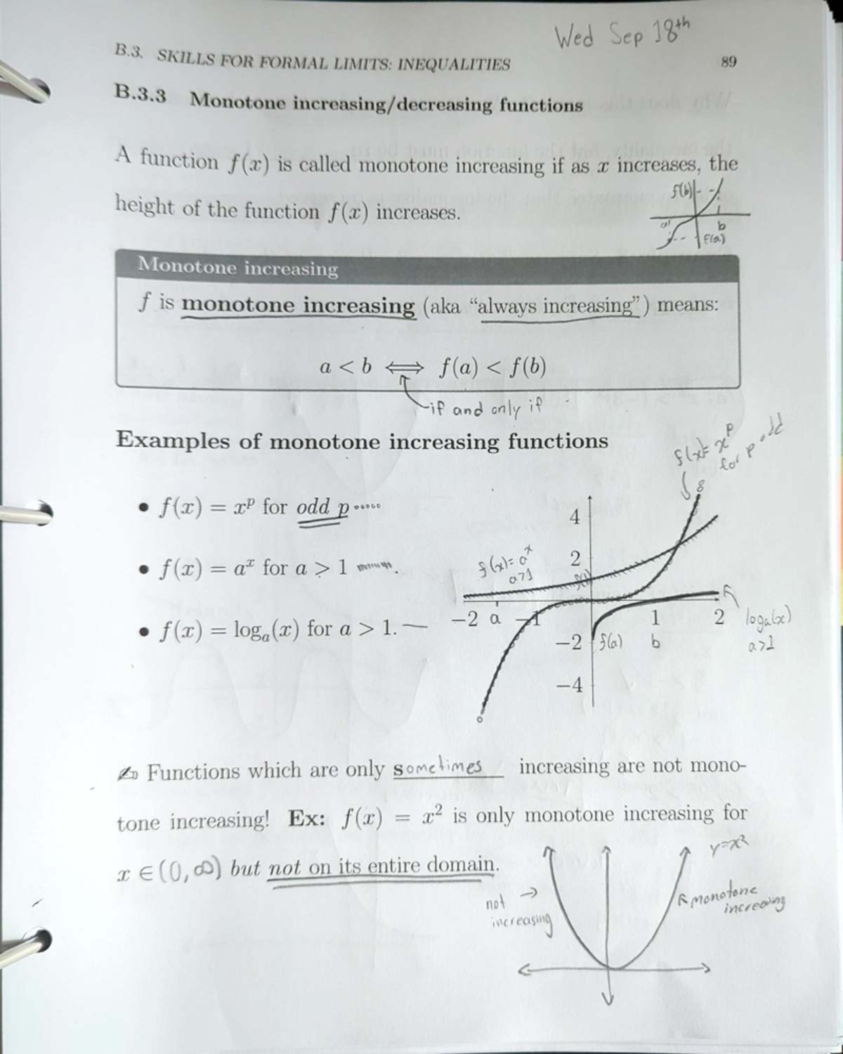 Week 2 Math Notes: Monotone Functions and Inequalities - Studocu
