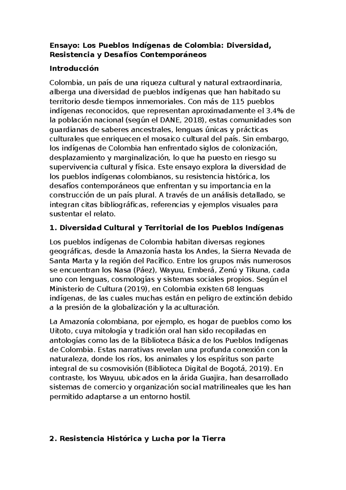 Ensayo: Diversidad y Desafíos de los Pueblos Indígenas en Colombia ...