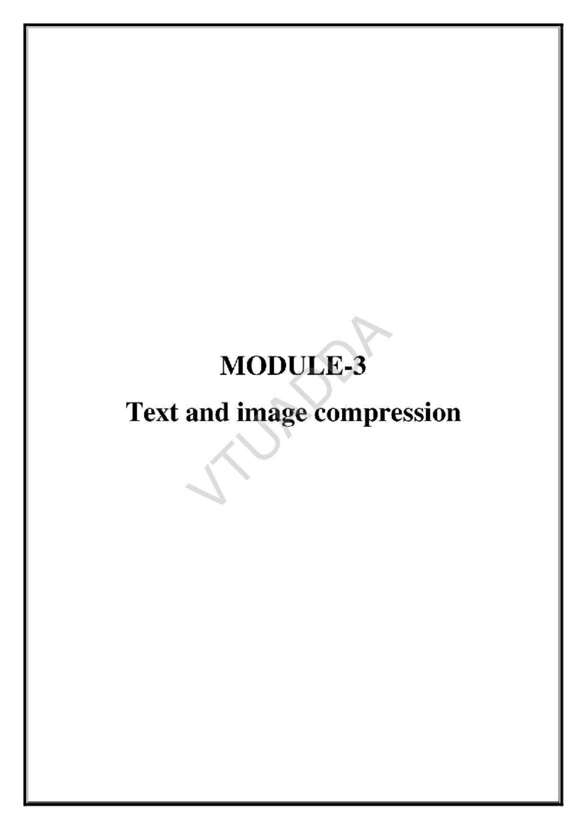 Text and Image Compression Techniques - 03 MMC Module 3 - Studocu