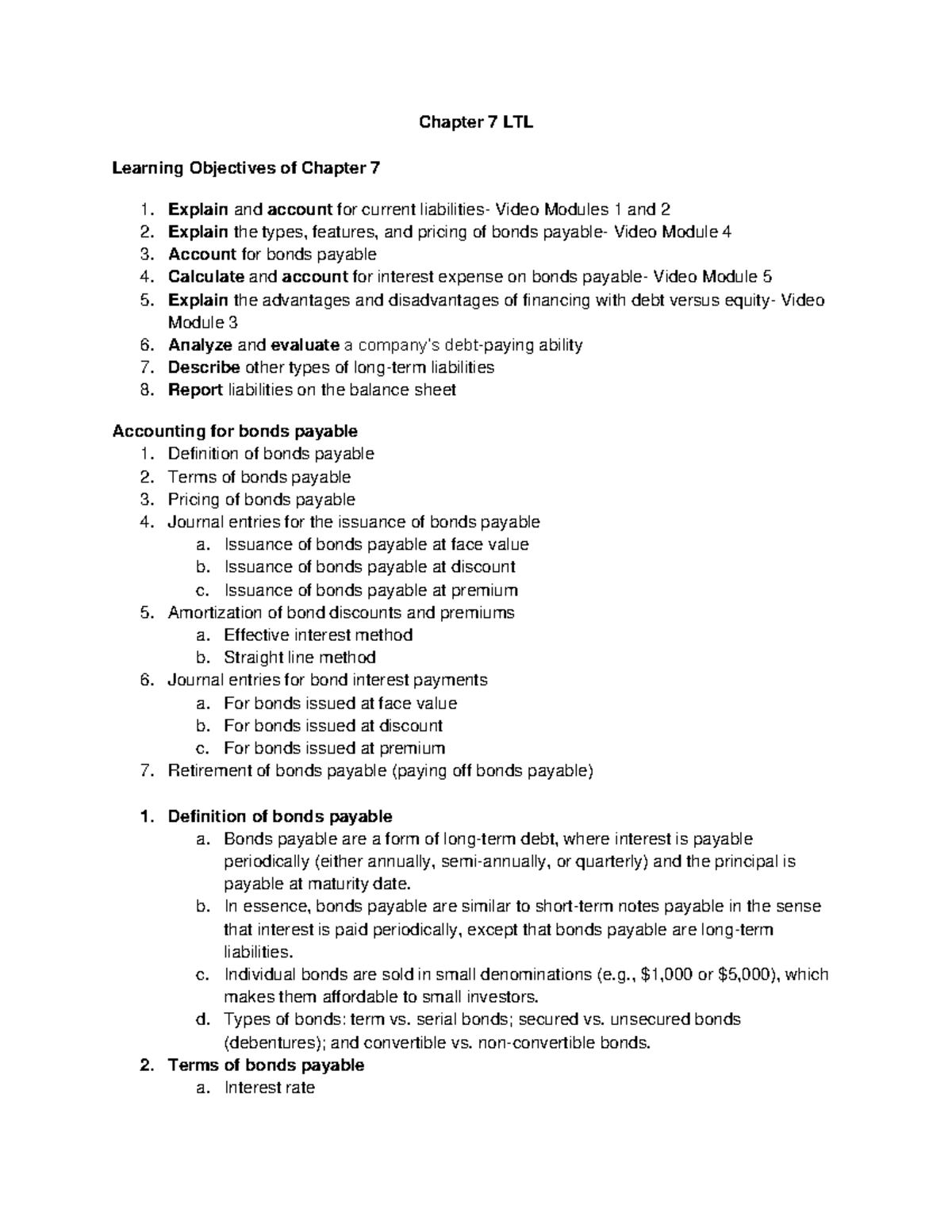 Chapter 7 LTL- Professor s Notes - Chapter 7 LTL Learning Objectives of ...