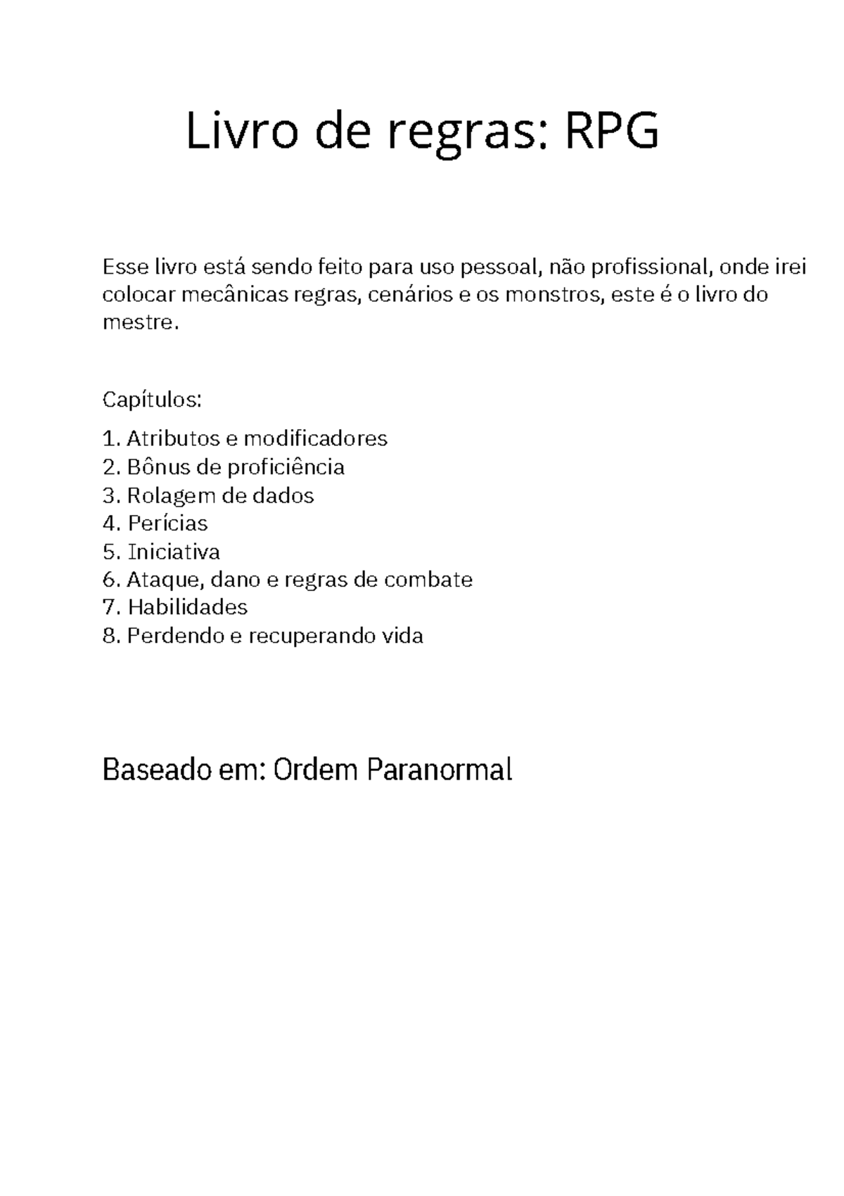 Livro de Regras para RPG - Ordem Paranormal - Studocu
