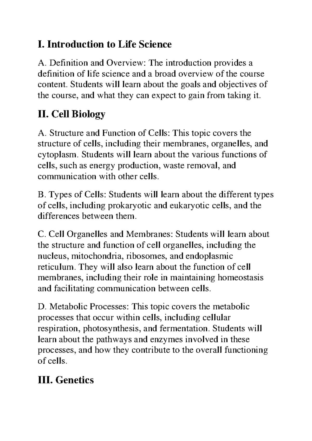 Title: Fundamentals of Life Sciences: Key Concepts and Topics Overview ...