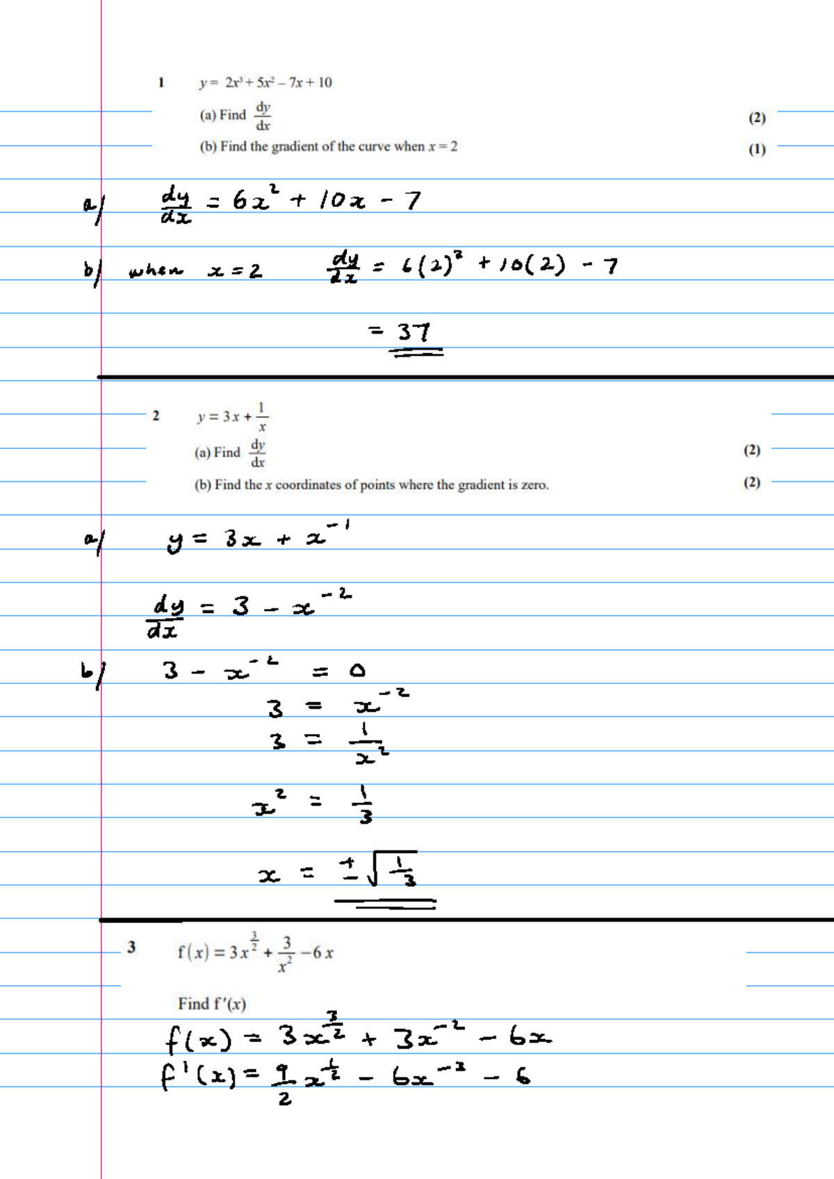 Differentiation Techniques and Curve Analysis - MATH AS - Studocu