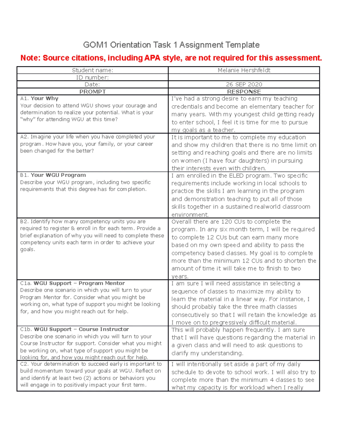 WGU Orientation Task Template: Study Plan & Resources Guide - Studocu