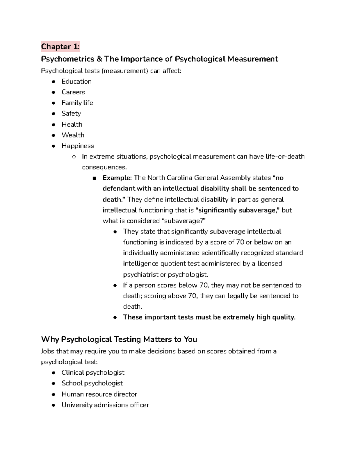 PSYC*4290: Summary of Psychometrics & Psychological Measurement - Studocu