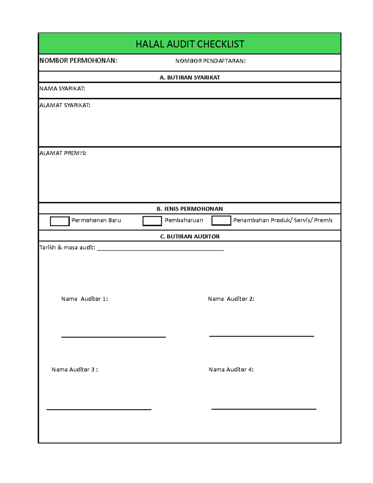 Halal Audit Checklist: Comprehensive Evaluation Guide - Studocu