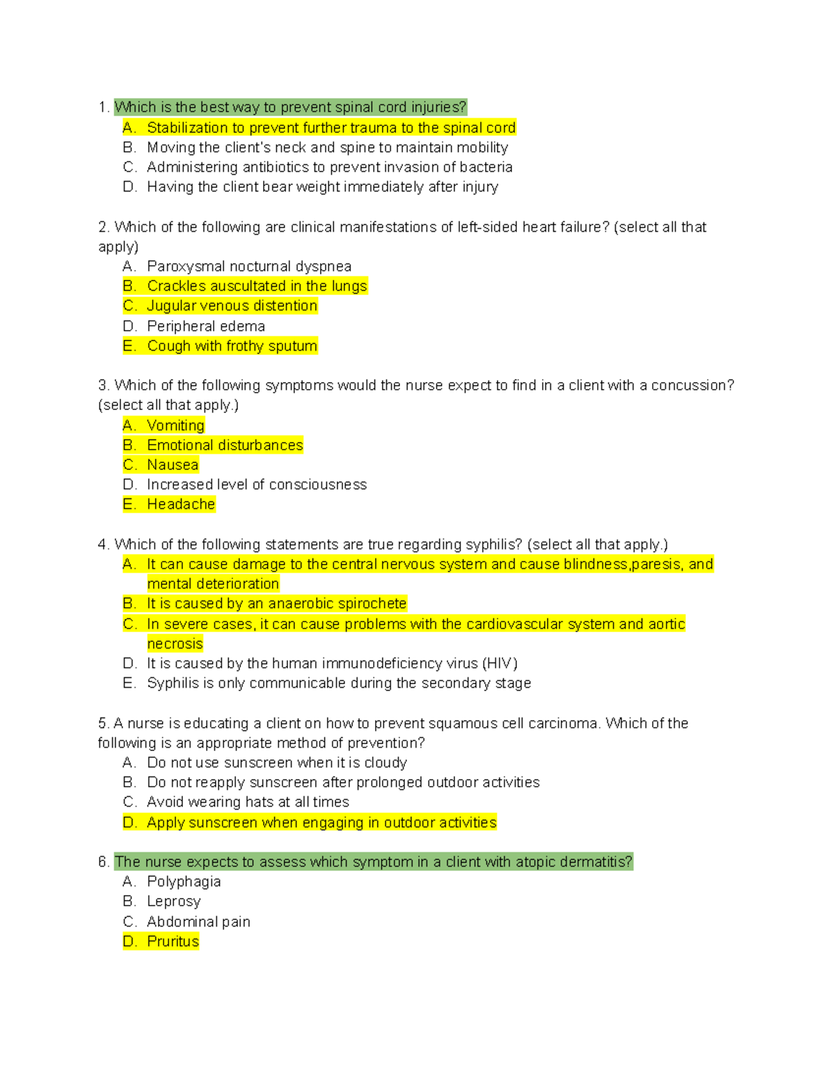 Final Exam Study Guide for PATHOPHYSIOLOGY 101 - Studocu
