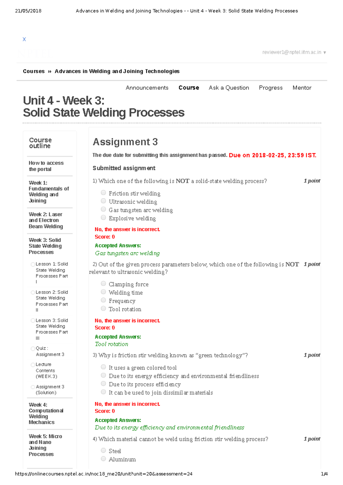Advances in Welding and Joining Technologies: Unit 4 Week 3 Solid State ...