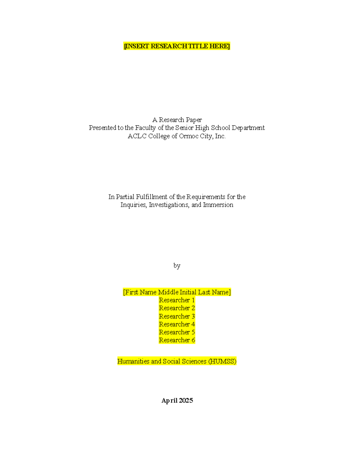 Research-Template-Format (28) - [INSERT RESEARCH TITLE HERE] A Research ...