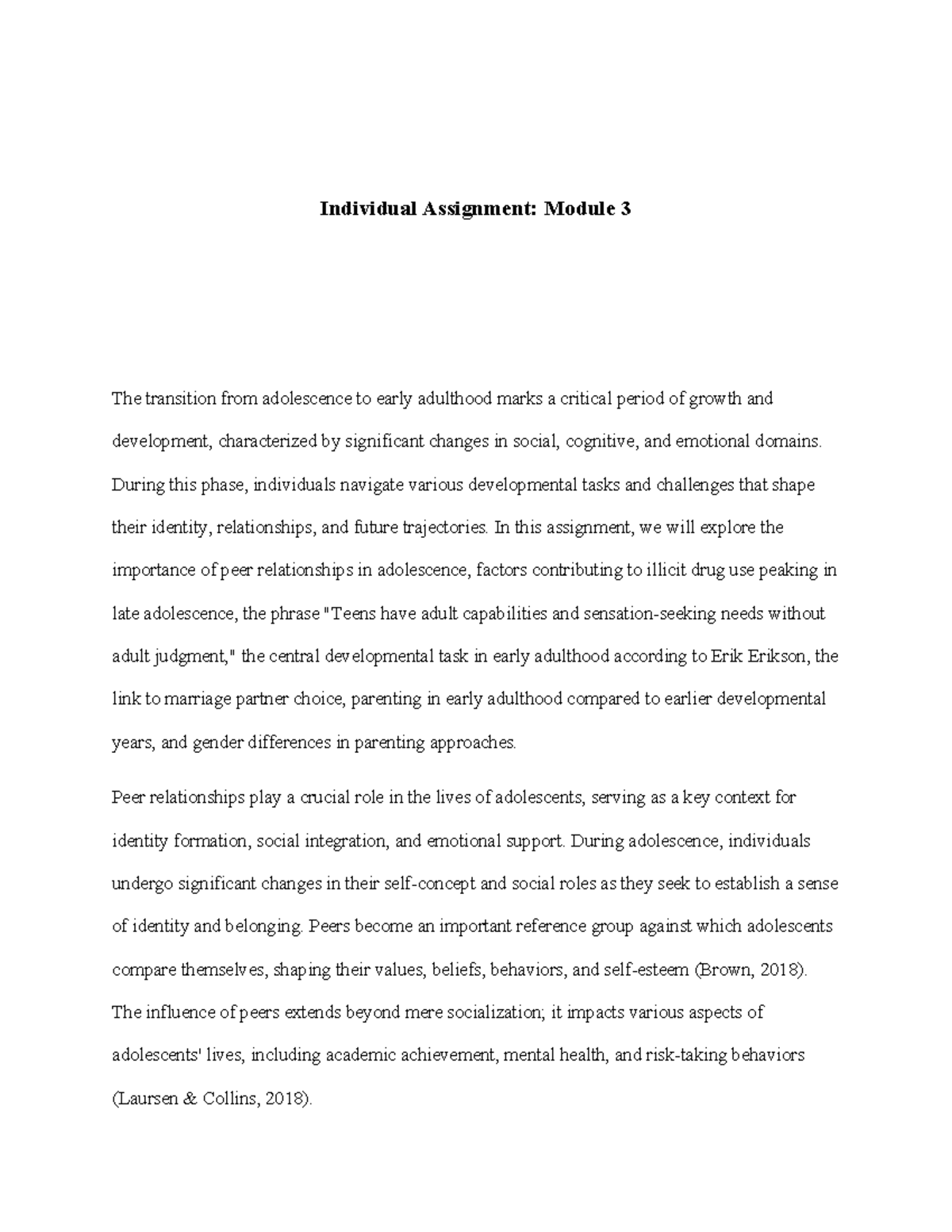 Importance of Peer Relationships in Adolescents: A Critical Overview ...