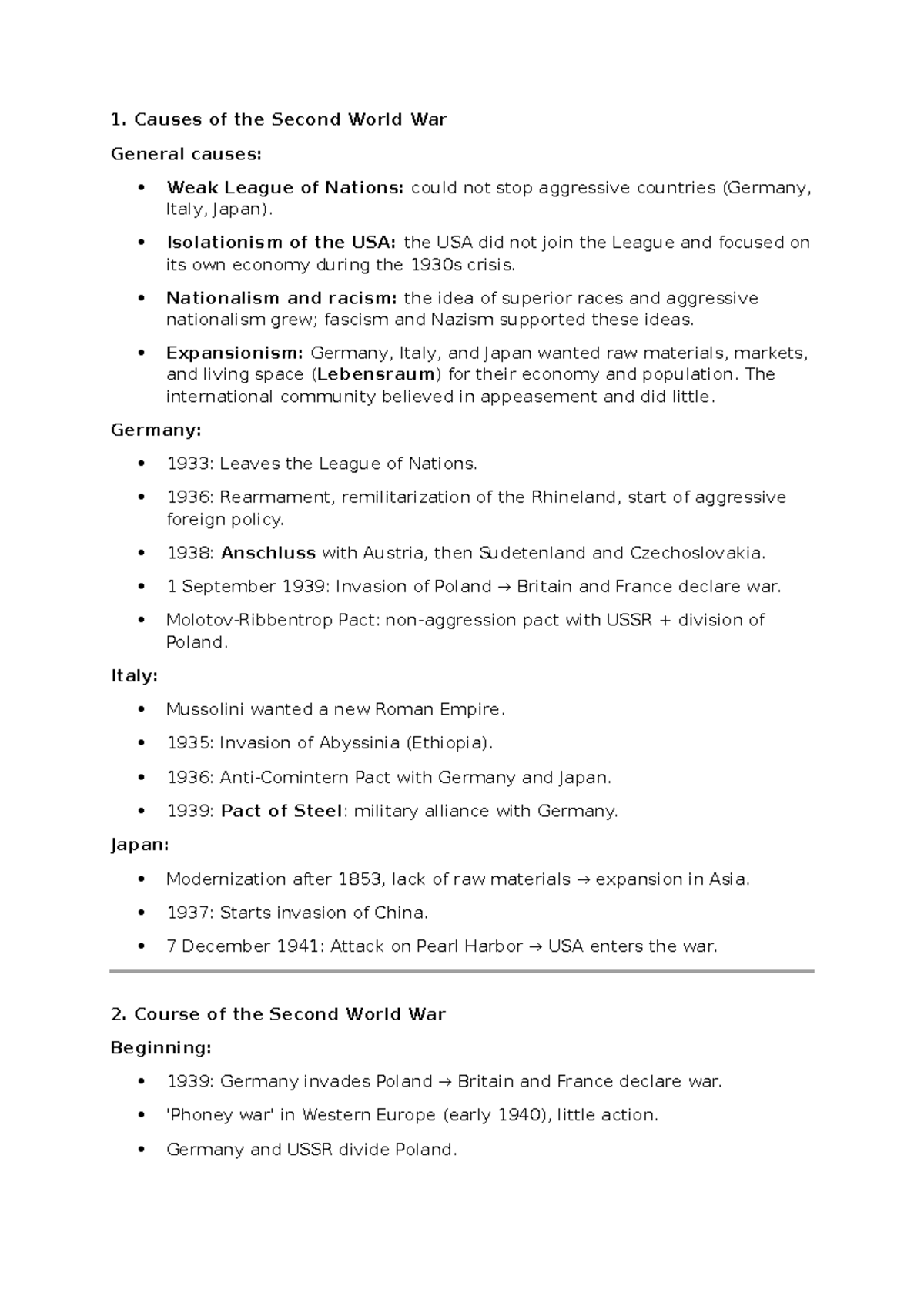 History Summary of WWII and the Holocaust (HIST 101) - Studocu