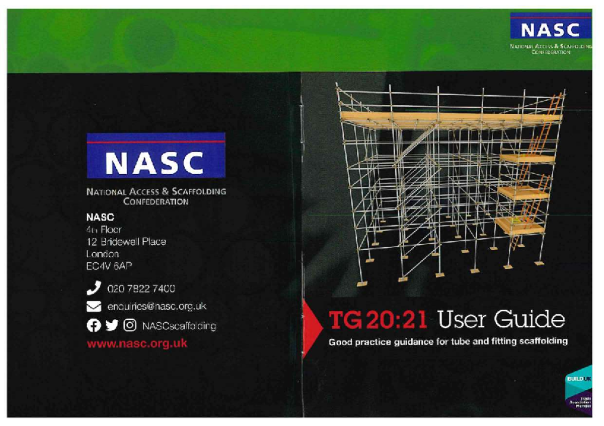 NASC TG20:21 User Guide for Tube and Fitting Scaffolding - Studocu
