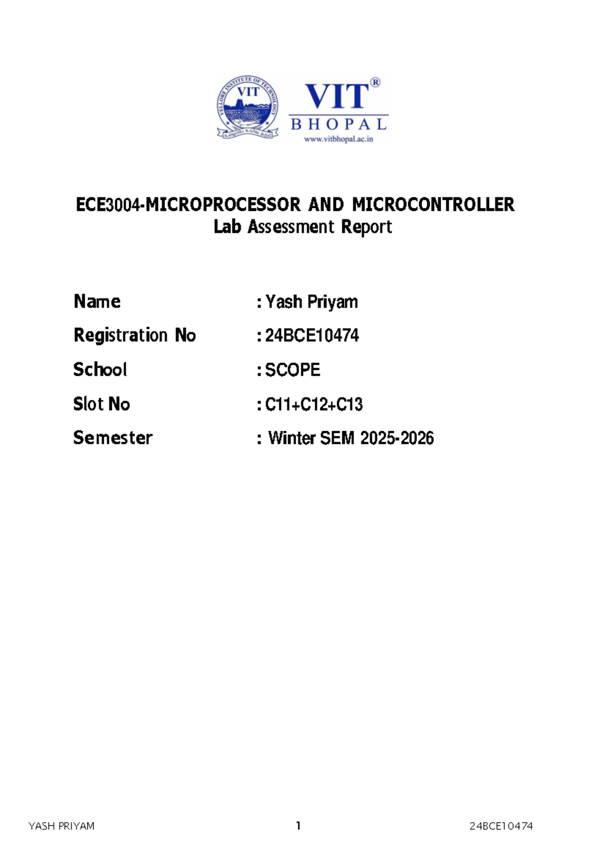 ECE3004 MPMC Lab Practical Assessment Report - Studocu