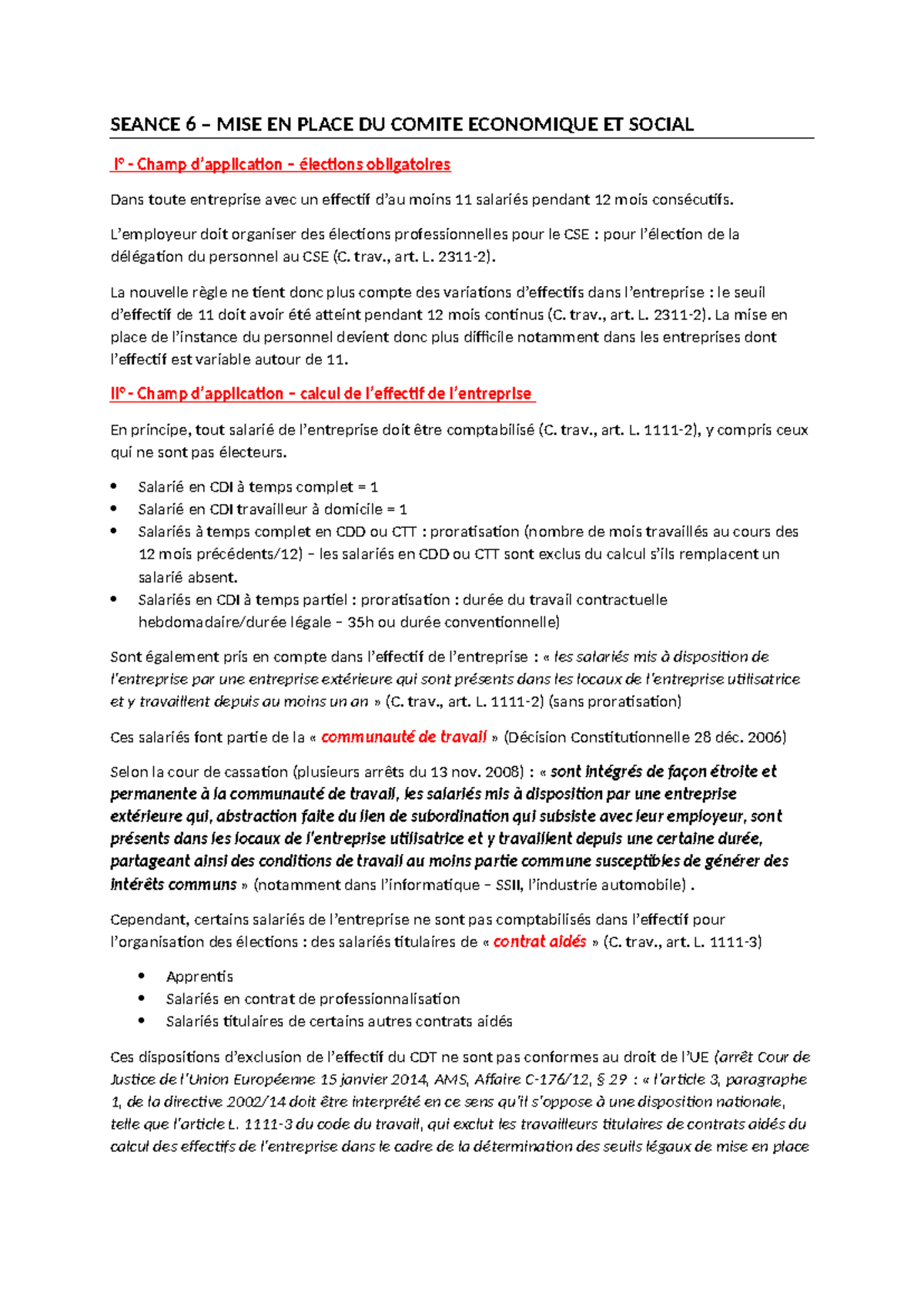 Seance 6 - MISE EN Place DU Comite Economique ET Social - SEANCE 6 ...