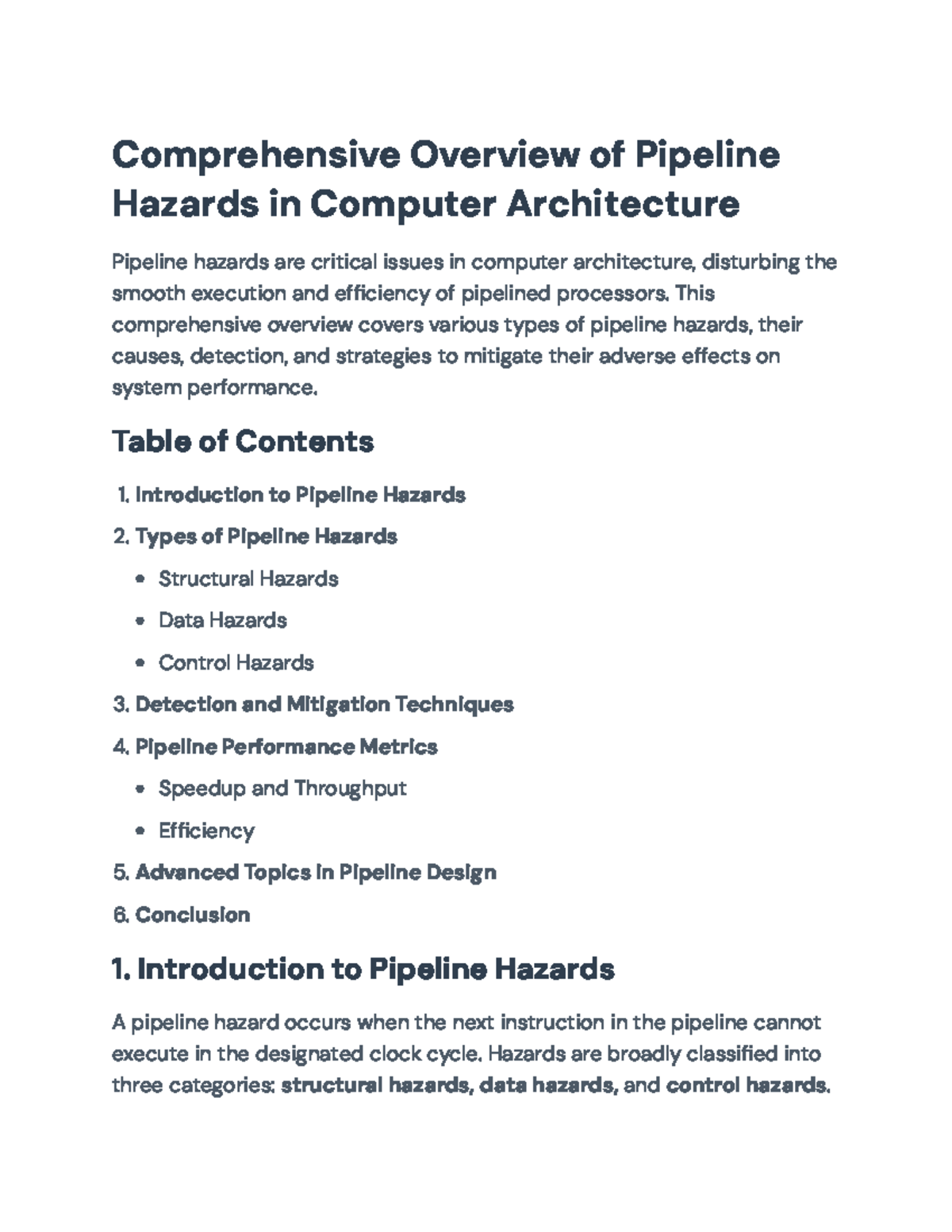 An Overview of Pipeline Hazards in Computer Architecture ...