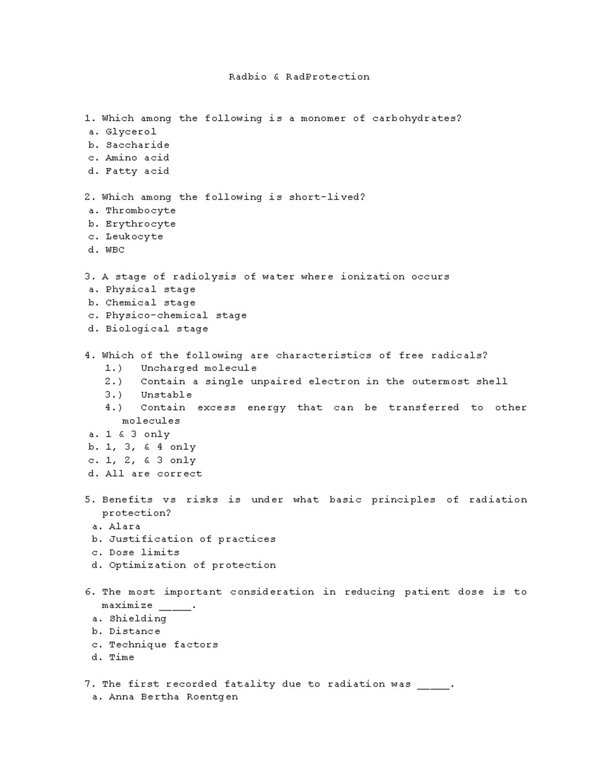 Board Review for Radbio RadProtection: Key Concepts and Questions - Studocu