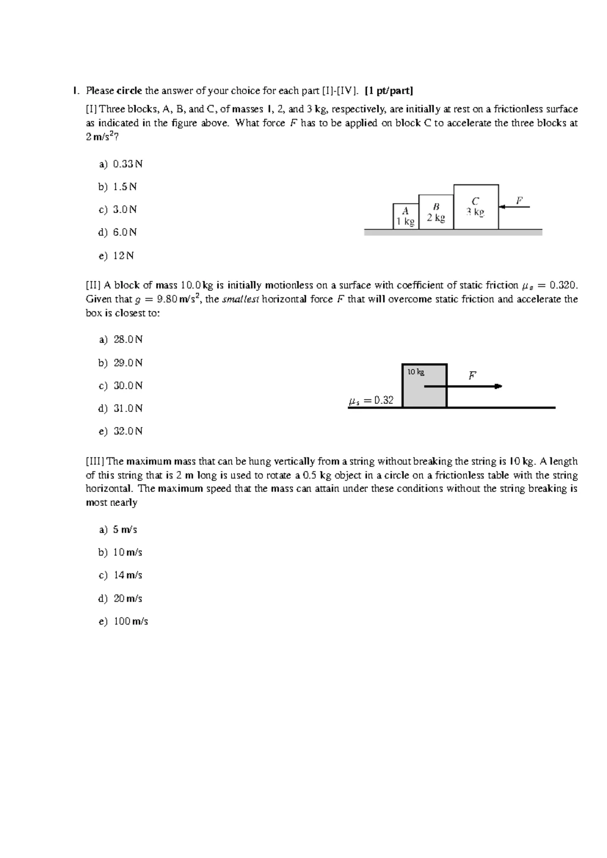 PHYS 101 Midterm Exam 1 Study Guide & Solutions 2021-2022 - Studocu
