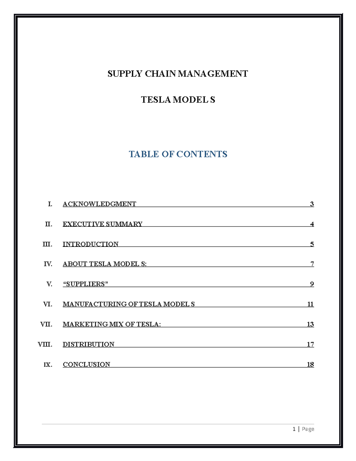 Tesla Model S Supply Chain Management Overview (SCM F1) - Studocu