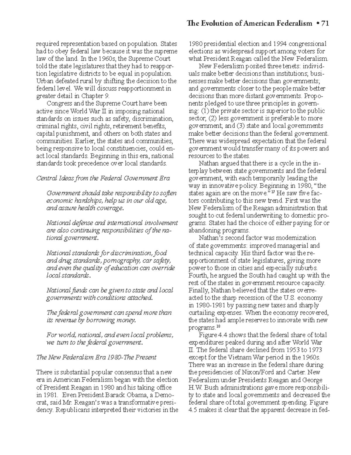 Understanding the New Federalism in American Government: A Historical ...