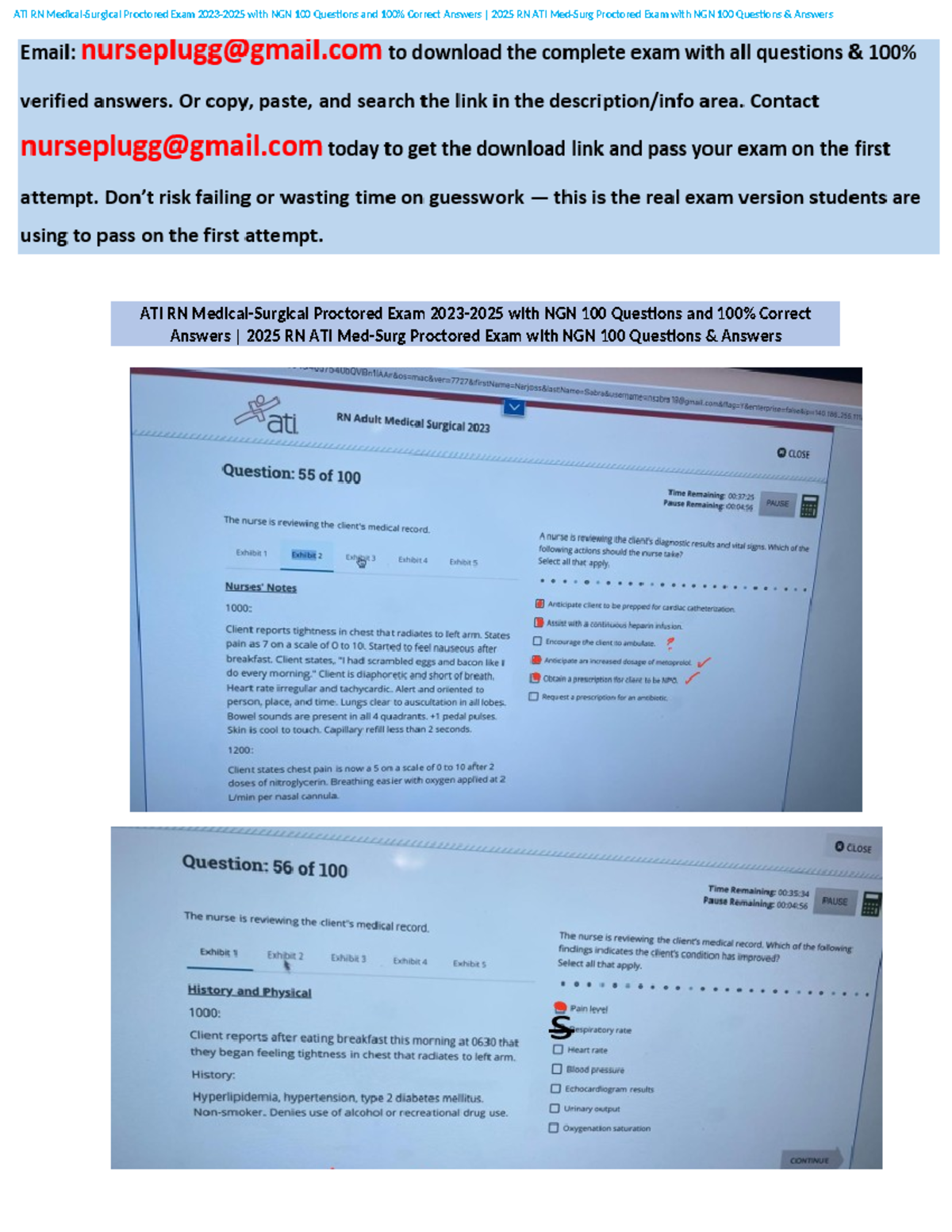ATI RN Proctored Exam with NGN 2025: 100 Questions & Answers Guide ...
