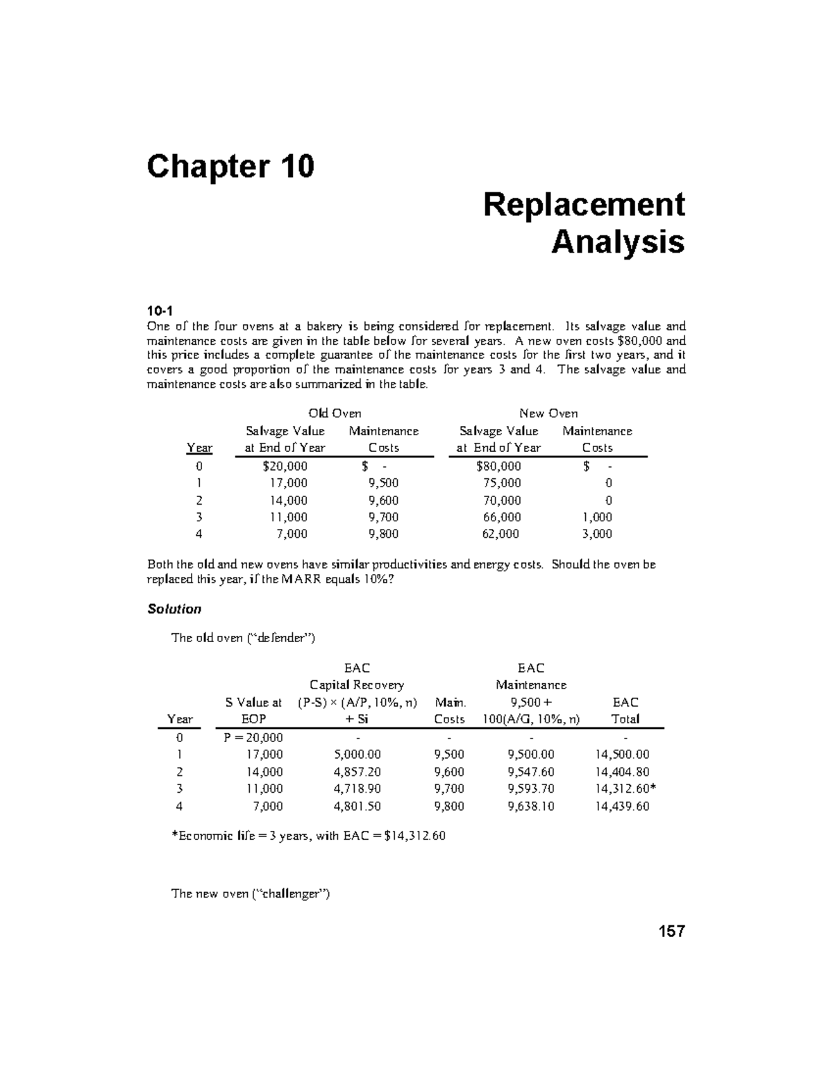 Chapter 10E2010 - Lecture Notes on Replacement Analysis and EAC - Studocu