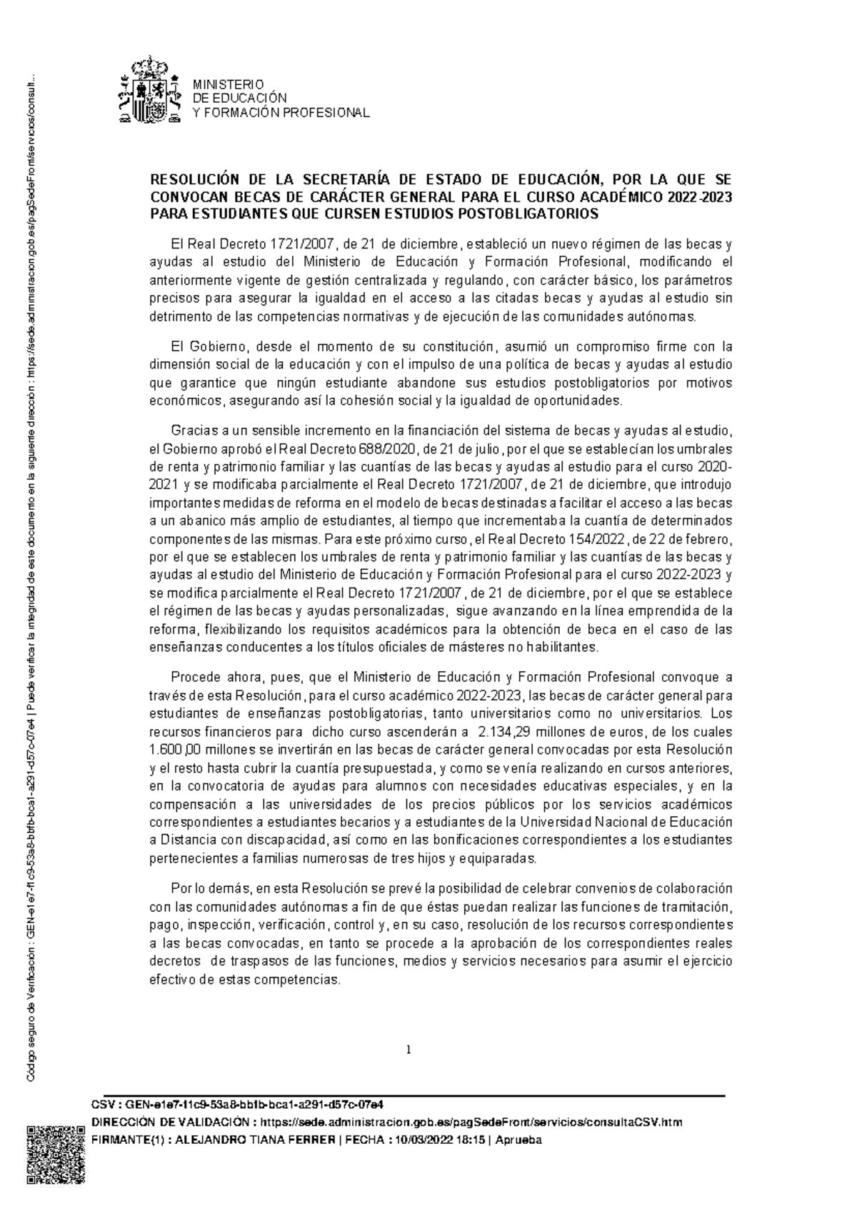 Convocatoria de Becas 2022-2023 para Estudios Postobligatorios - Studocu