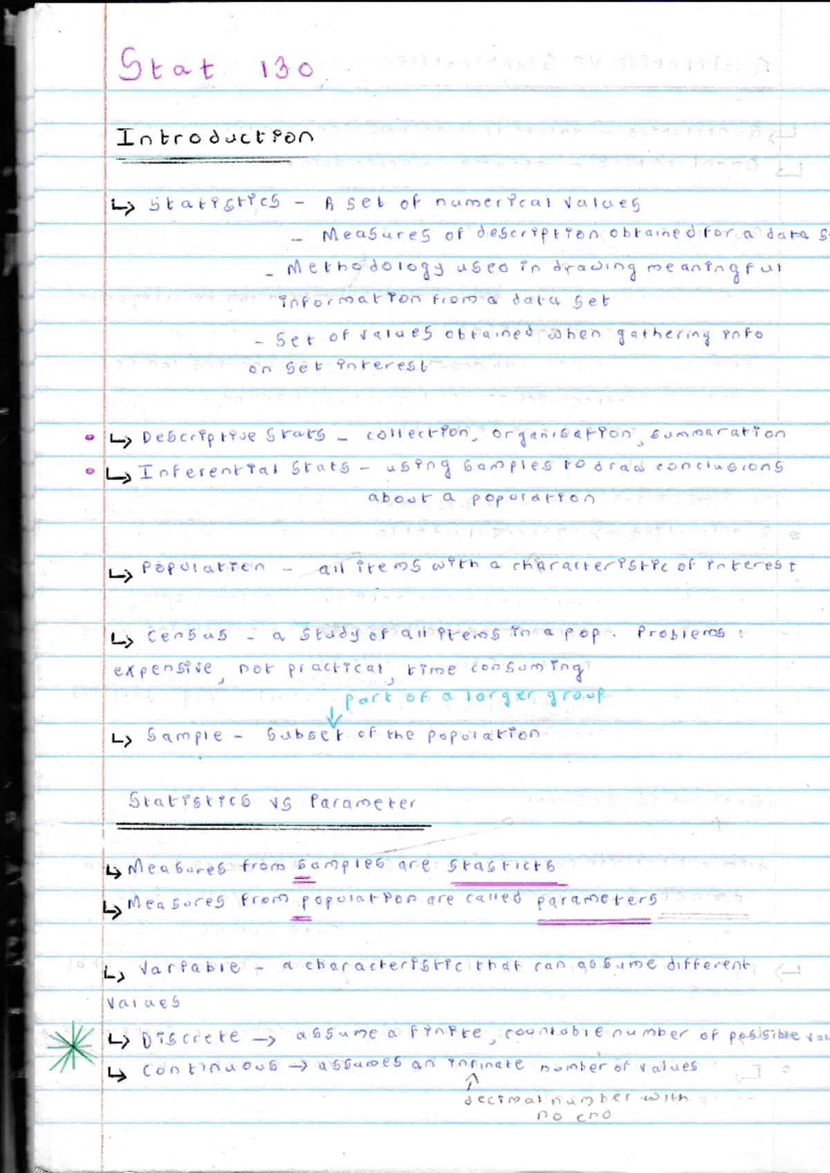 Stats 130 Chapter 6: Key Concepts and Summary Notes - Studocu