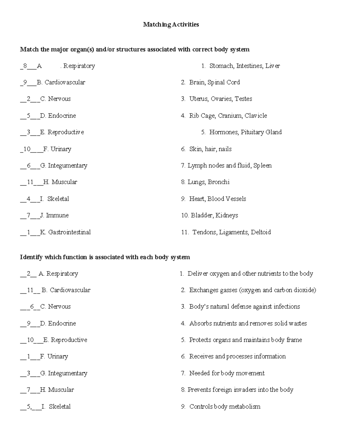 HS111 Unit 9 Matching Activities - Assignment Overview - Studocu