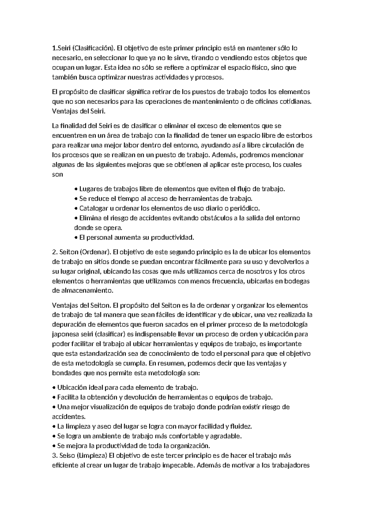 Implementación de la Metodología 6S en Producción (MMP-6S) - Studocu