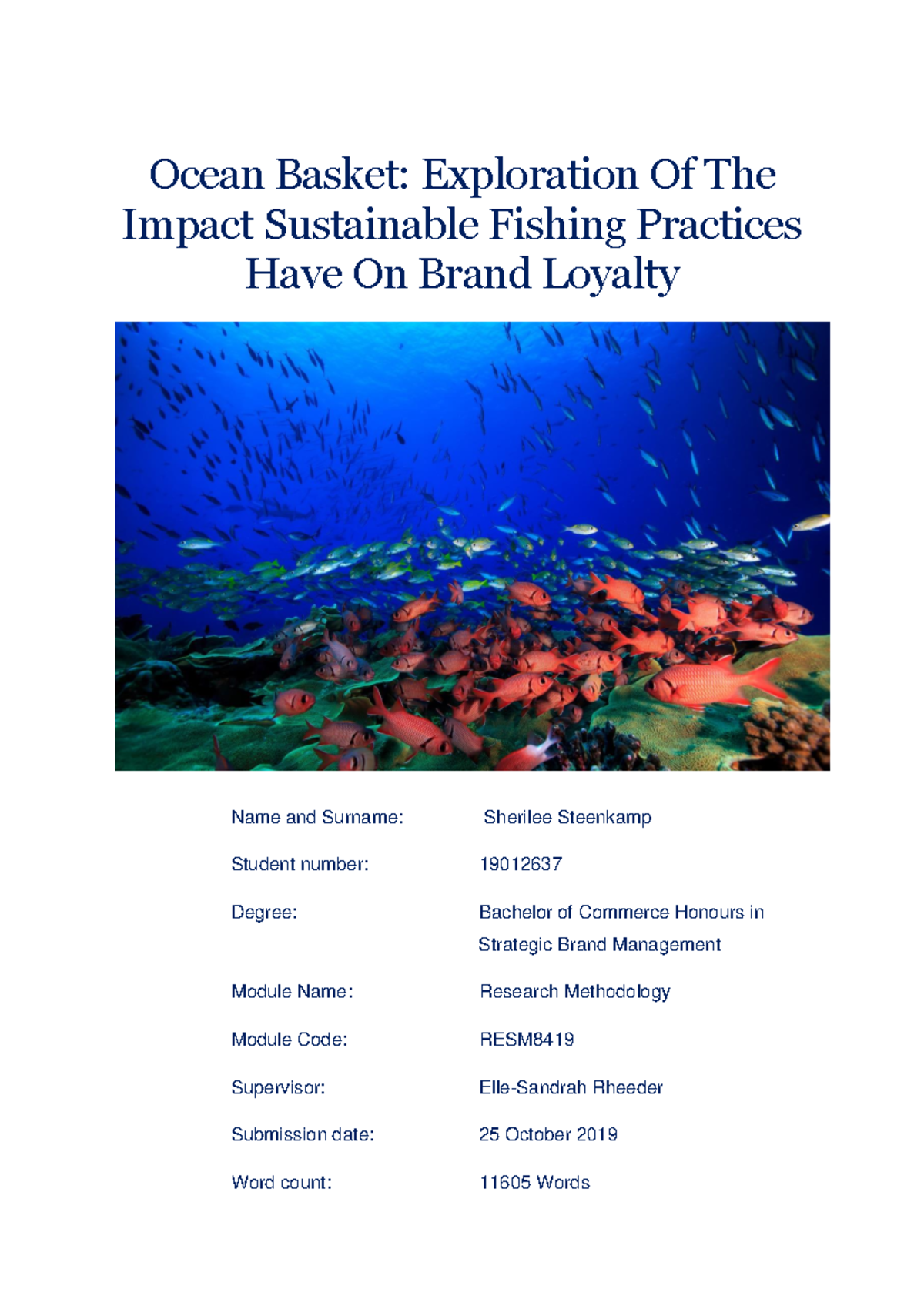 Impact of Sustainable Fishing on Brand Loyalty: Case Study of Ocean ...