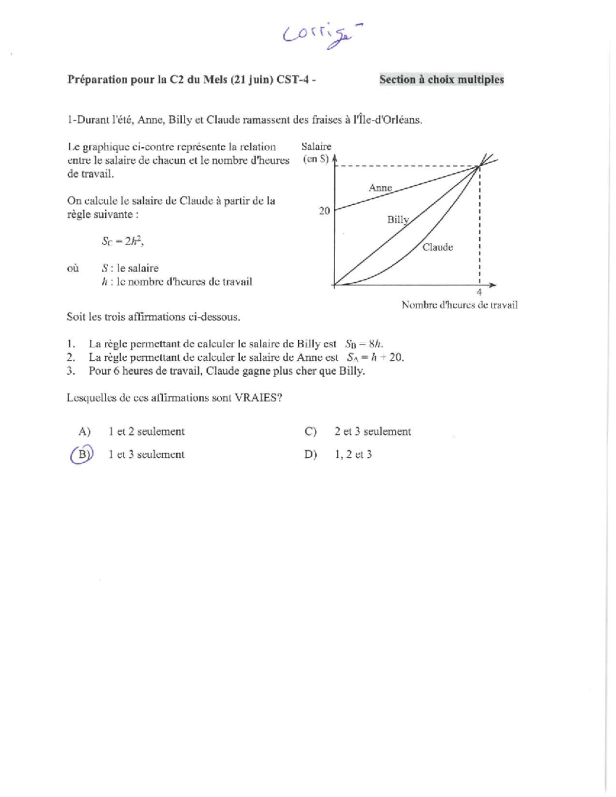 Révision finale C2 Mels : Examen de mathématiques et problèmes divers ...