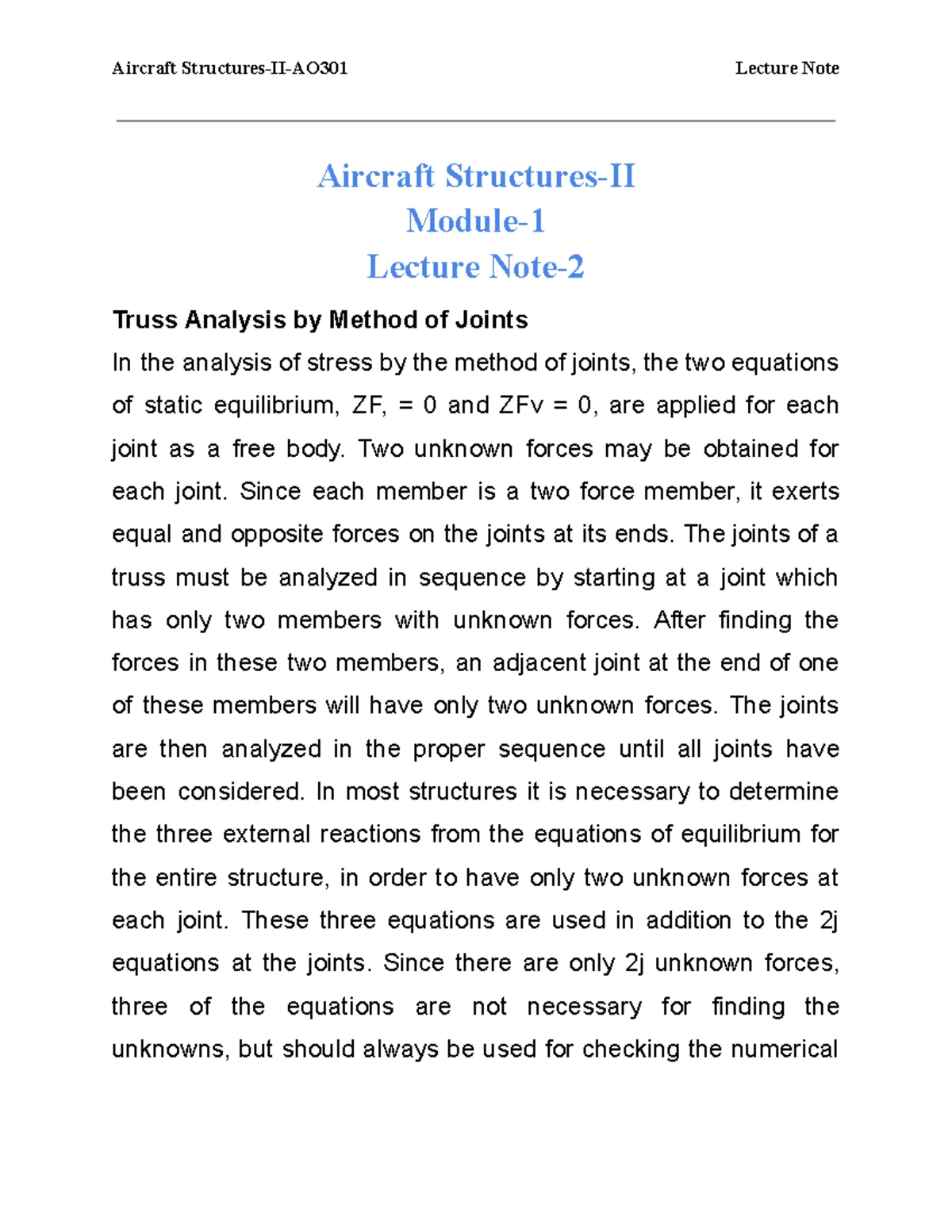 S5 Structure 2 M3 - Aircraft Structures II - Studocu