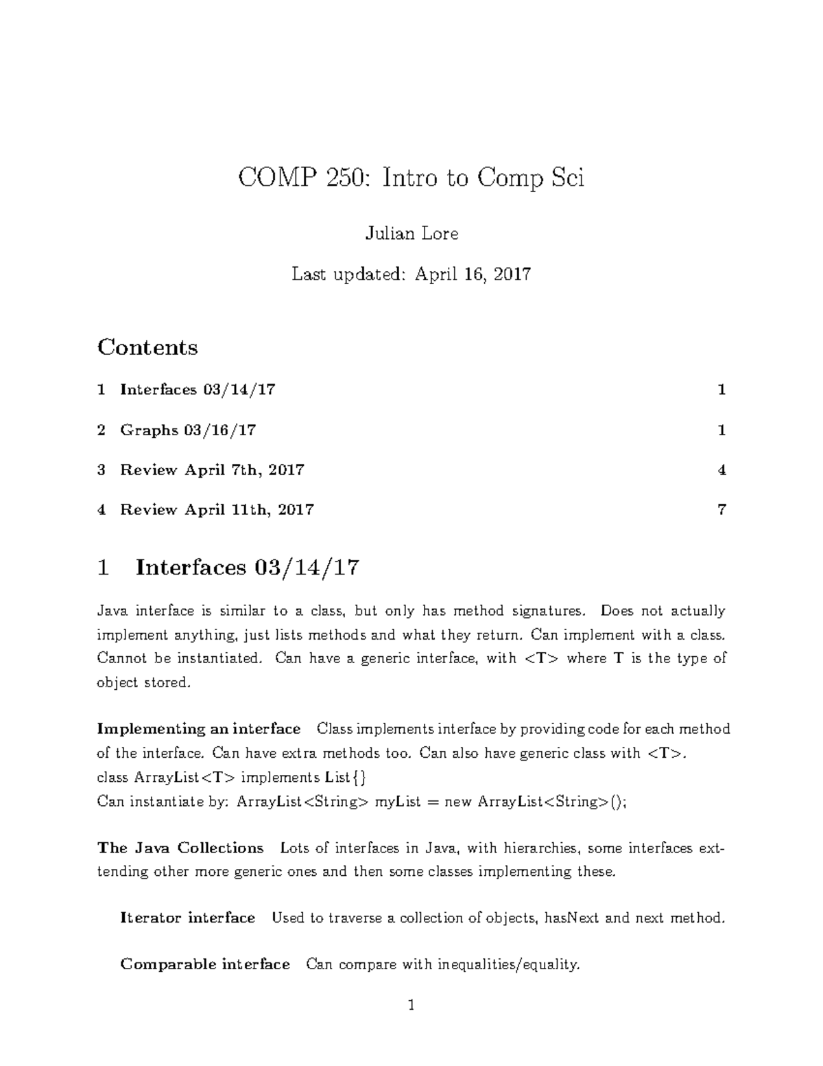 COMP250 - Comprehensive Review Booklet for Final Exam Prep - Studocu