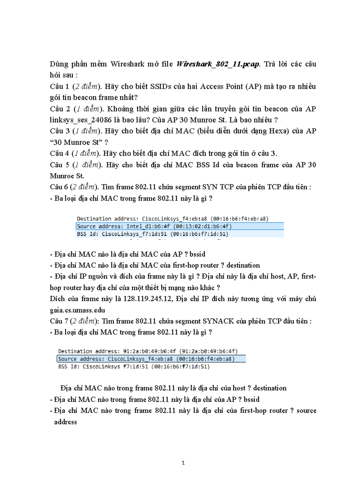 Wireshark Lab Report: Analyzing 802.11 Frames & APs - Studocu