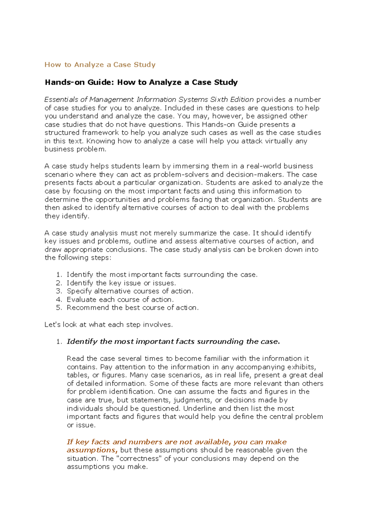 MGT 101: Analyzing Case Studies - A Comprehensive Guide - Studocu