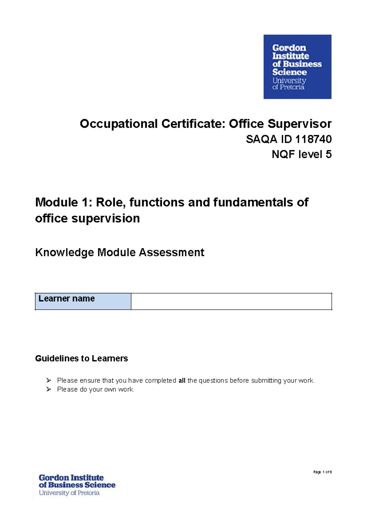 OS M1 KM Assessment - Office Supervisor Knowledge Module Overview - Studocu