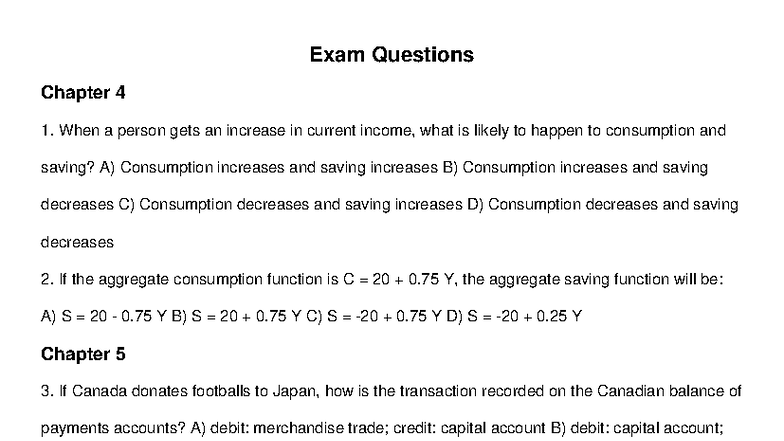MT2 Exam Questions: Consumption, Saving, and Economic Equilibrium - Studocu