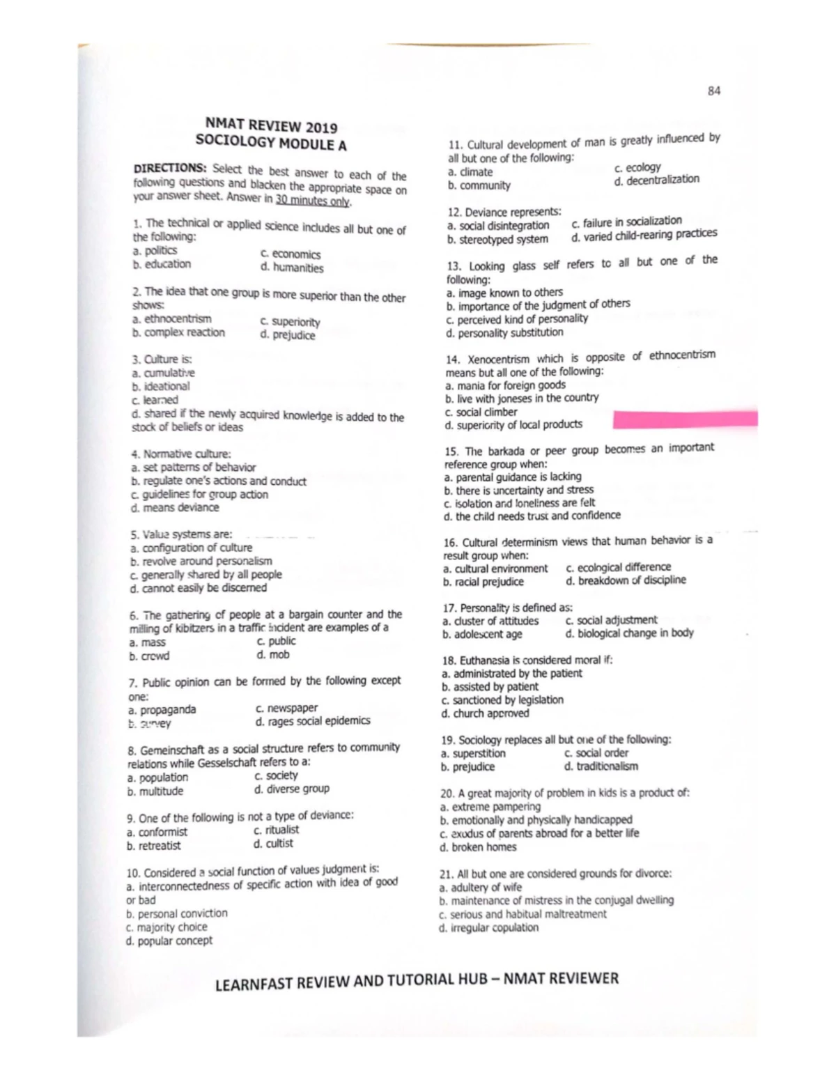 Inorganic Chemistry Module A: NMAT Review 2019 Insights - Studocu