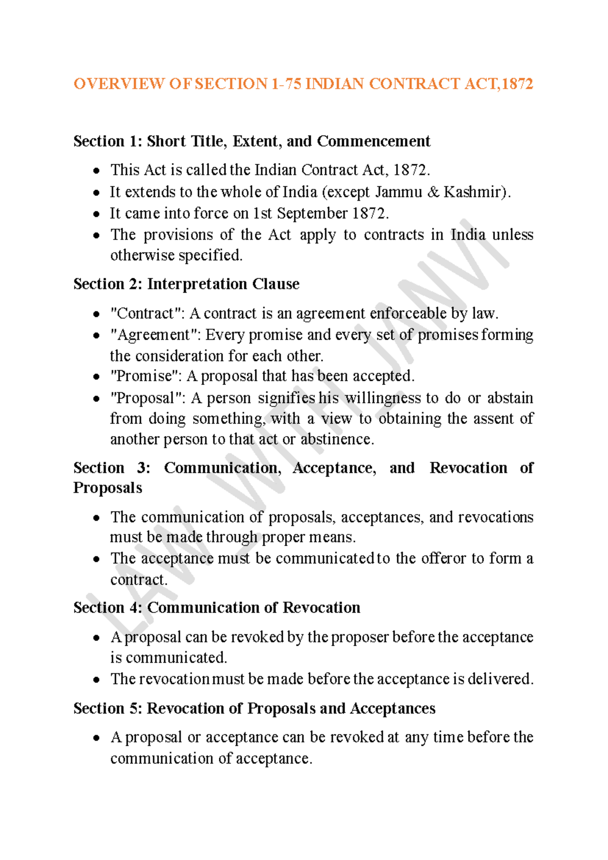 Contract Module 1 SEM 5 - Bshejsbdbdjdjdbdhdjhe - OVERVIEW OF SECTION 1 ...